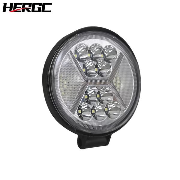 HERGC 4'' 132W 3030Chips Car Round LED Work Light with Aperture Flashing Off-road Spotlight