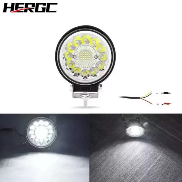 HERGC 99W Round Work Light 4Inch Led Car Fog Light White Waterproof 68 Truck SUV 10-50V DC