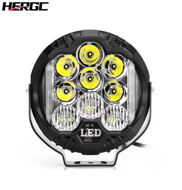 1-20.jpg HERGC 29-45W 5inch 7inch 9inch Led Car Work Light Round White And Yellow Flash Off-road Vehicles 10-50V DC THICK Or Thin