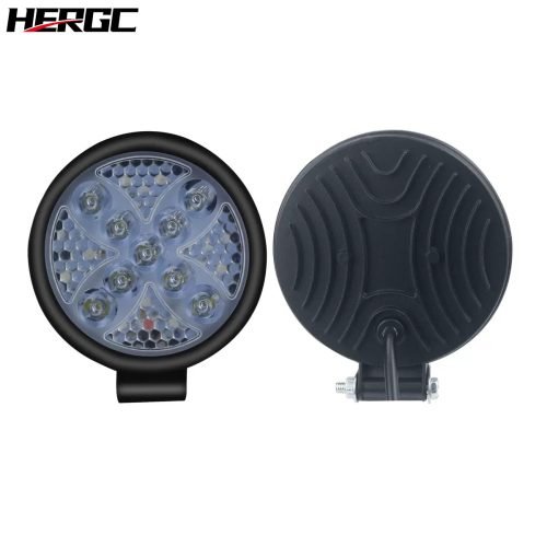 2-12-1.jpg HERGC 4 Inch 27W Round Car Accessories Auto Lighting Systems Led Car Working Light Dual Two Colors Led Light