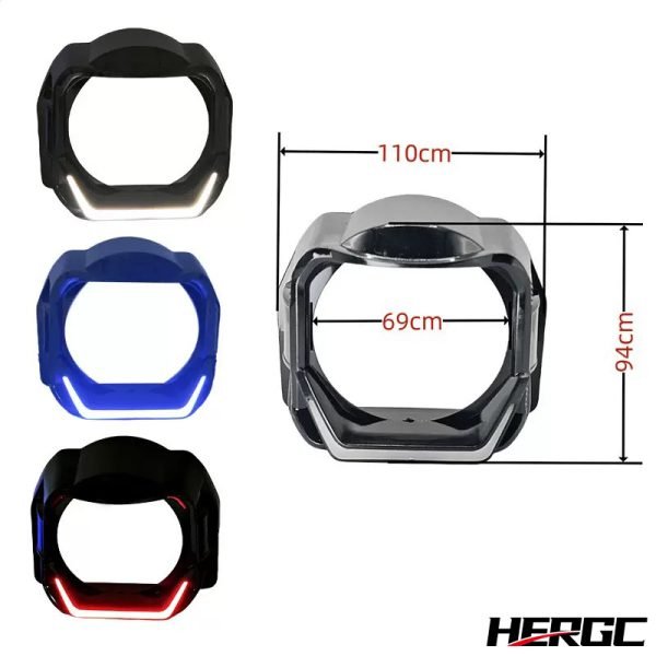 HERGC New Light Halo Rings Projector Lens Shourd Amber White/Yellow/RED/Blue 3'' Projector Shroud Cover