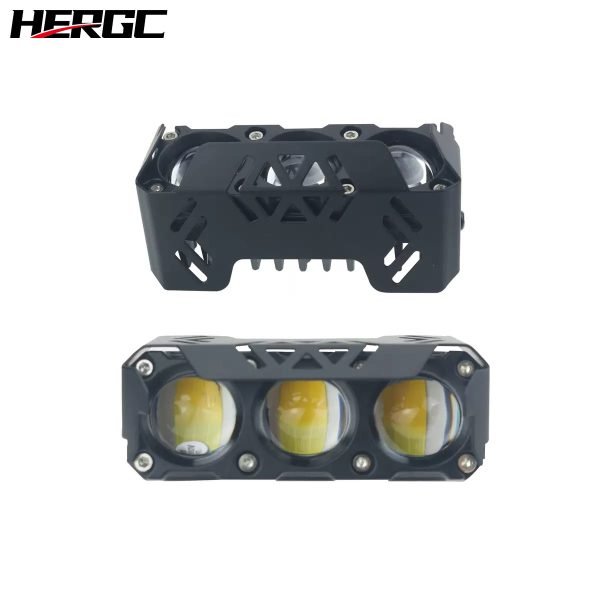 HERGC 3Led 20W Car Led Work Light 3000K-6500K White And Yellow Tow Color Led Lamp10-50V DC Motorcycle Truck