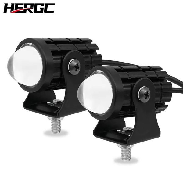 HERGC 12W 3570LED Chips Motorcycle Led Fog Work Light Car Light 3000K-6500K Double White And Yellow Waterproof