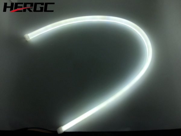 HERGC L5 30cm Soft Light Guide Dual Color White/Amber LED Tube Strip Lamp for DRL Daytime Running Lights Turn Signal Bulbs