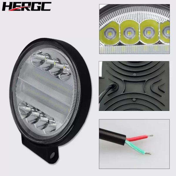 HERGC Car Led Work Light 4 Inch 72W Led Bar Spot Flood 4x4 4WD Truck Trailer Offroad Led Light Bars 12V 24V