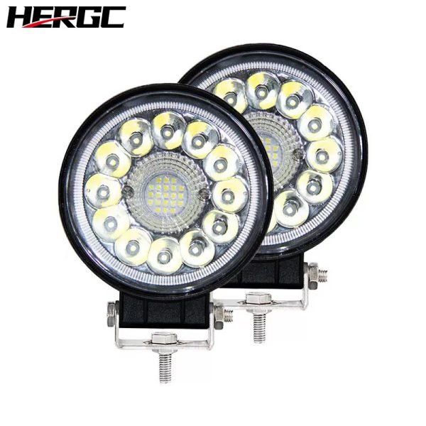 HERGC 99W Round Work Light 4Inch Led Car Fog Light White Waterproof 68 Truck SUV 10-50V DC