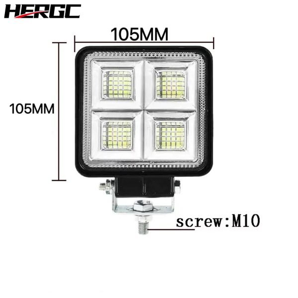 HERGC New 192W High Brightness Square 4Inch 64Led Chips Car Work Light Truck SUV Light