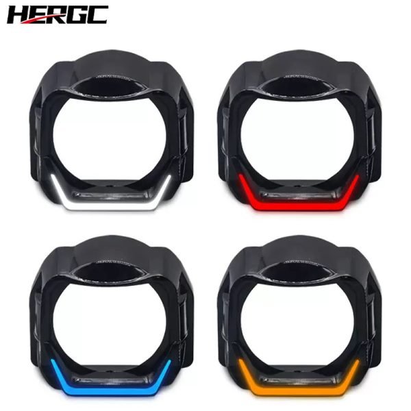 HERGC New Light Halo Rings Projector Lens Shourd Amber White/Yellow/RED/Blue 3'' Projector Shroud Cover