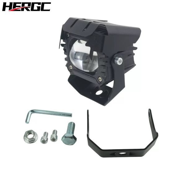 HERGC 18W Car Led Work Light 10-50V DC Led Fog Light Lens 3000K-6000K Yellow And White Double Color Motorcycle Truck