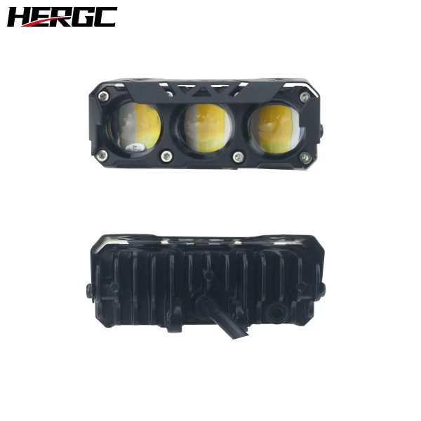 HERGC 3Led 20W Car Led Work Light 3000K-6500K White And Yellow Tow Color Led Lamp10-50V DC Motorcycle Truck