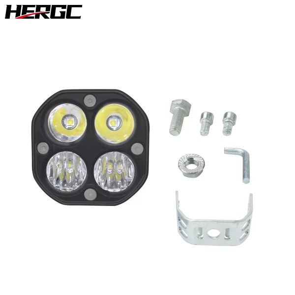 3-24.jpg HERGC 40W Motorcycles Square Led Work Light 3Inch Waterproof Off-road Vehicles White And Yellow Laser Light
