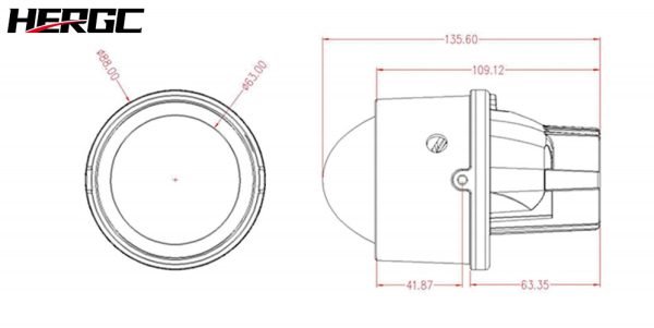 HERGC FS3 3inch Bi Led Fog Lens White/Yellow Low/High Beam 3000k/4800K/6000K/6500K 45W 4600Lux Fog Light