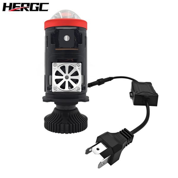 HERGC H4 Bi Led Headlight Lamp 6+1Chips Led 6500K high Beam 45W 5000Lux Bi Projector