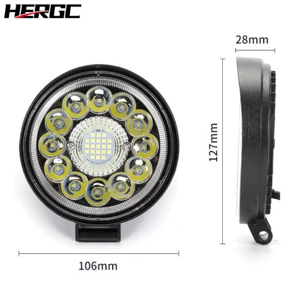 HERGC 99W Round Work Light 4Inch Led Car Fog Light White Waterproof 68 Truck SUV 10-50V DC