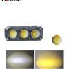 HERGC 3Led 20W Car Led Work Light 3000K-6500K White And Yellow Tow Color Led Lamp10-50V DC Motorcycle Truck