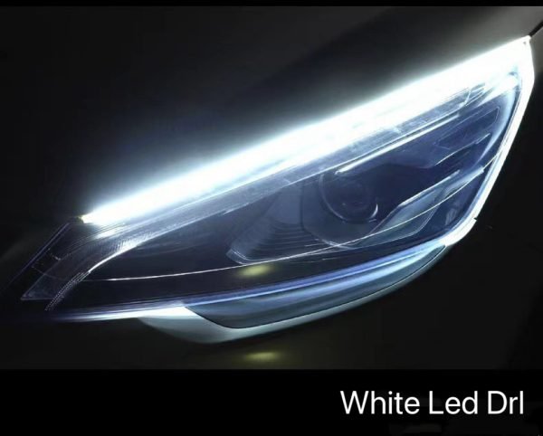 4-5.jpg HERGC L2 12V Dual Color Flexible LED DRL Stripes Versa Tucson City Models 2835 LED 30cm 45cm 60cm Flowing Turn DRL for Cars