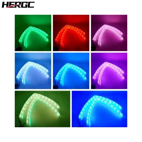 HERGC L3 Flexible Crystal Angel Tears Led Strip Light With Dual Color White DrI Amber Turn Signal Flowing Light Car Auto Front Headlamp