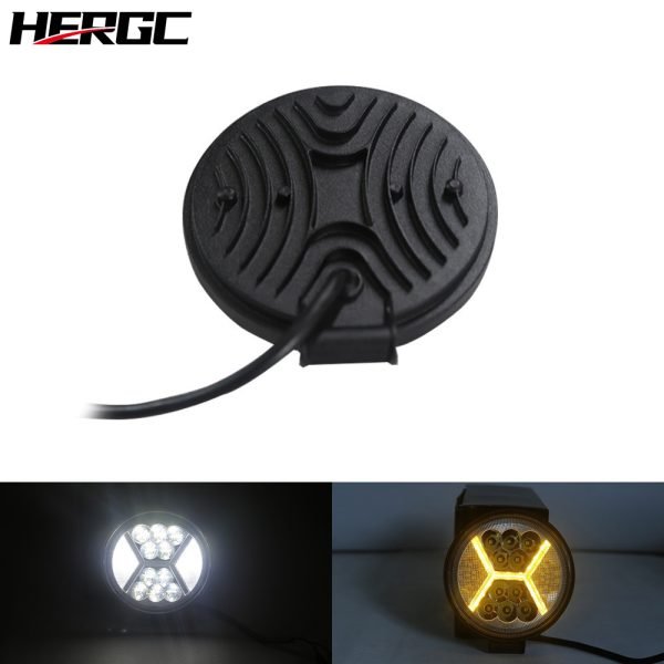 HERGC 4'' 132W 3030Chips Car Round LED Work Light with Aperture Flashing Off-road Spotlight