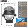 HERGC B8 Bi Led Projector Single Laser 3Inch 6+1Chips 6500K 9000Lux12-14V High Beam 75W Bi Lenses