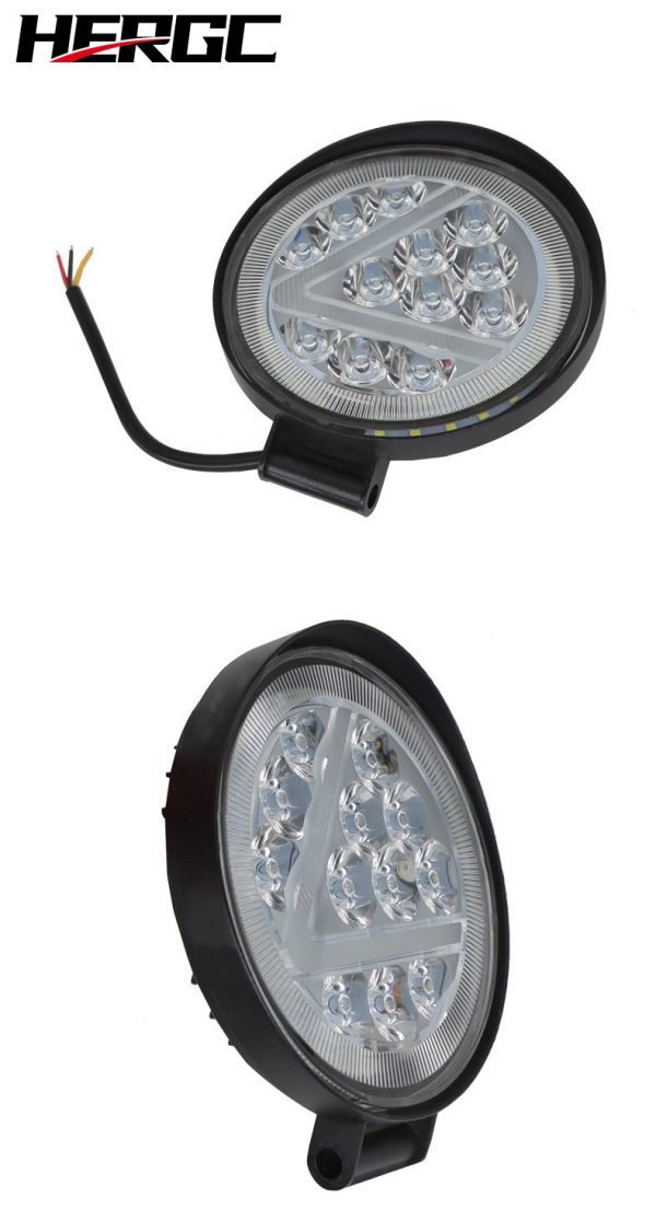 HERGC Two-color 36W Round Large Field of View Car Light, Suitable for Off-road Truck SUV Side Spotlight LED Headlight Work Light Lighting