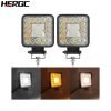 HERGC 123W 4Inch Led Car Work Light Square White Or White Flash Off-road Vehicles Large Viewing Light