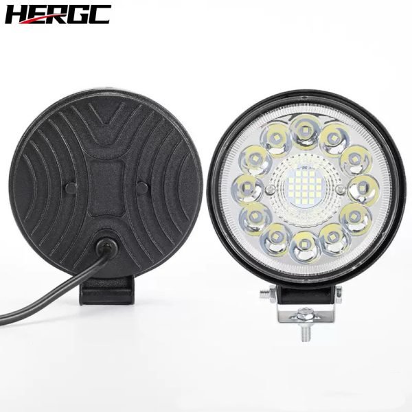 HERGC 99W Round Work Light 4Inch Led Car Fog Light White Waterproof 68 Truck SUV 10-50V DC