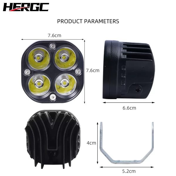 5-19.jpg HERGC 40W Motorcycles Square Led Work Light 3Inch Waterproof Off-road Vehicles White And Yellow Laser Light