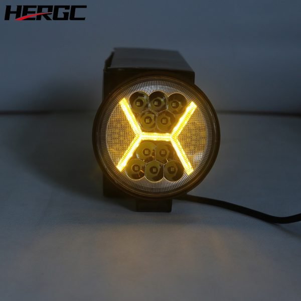 HERGC 4'' 132W 3030Chips Car Round LED Work Light with Aperture Flashing Off-road Spotlight