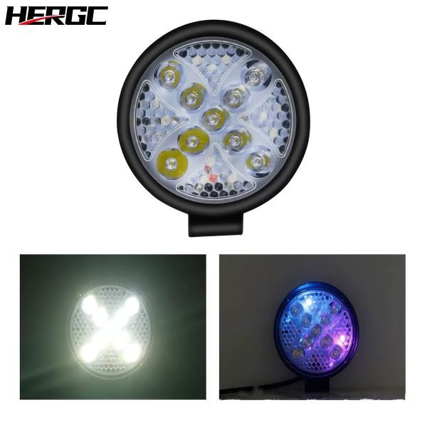 HERGC 4 Inch 27W Round Car Accessories Auto Lighting Systems Led Car Working Light Dual Two Colors Led Light