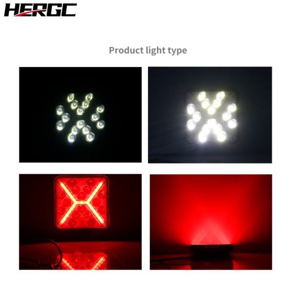 HERGC 48W White+Yellow Flash Double Color LED Light Work Flood for Off Road SUV Tractor ATV 3030SMD for Truck