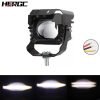 HERGC 18W Car Led Work Light 10-50V DC Led Fog Light Lens 3000K-6000K Yellow And White Double Color Motorcycle Truck