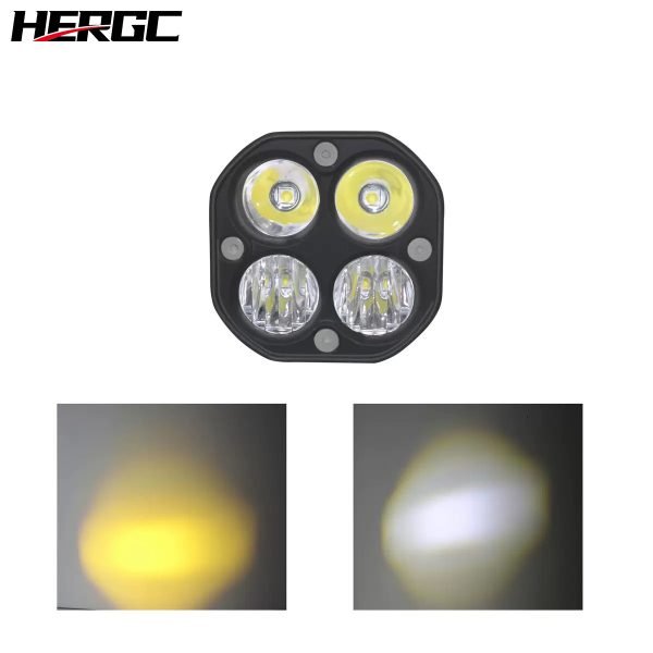 6-12.jpg HERGC 40W Motorcycles Square Led Work Light 3Inch Waterproof Off-road Vehicles White And Yellow Laser Light