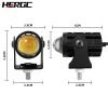 HERGC 12W 3570LED Chips Motorcycle Led Fog Work Light Car Light 3000K-6500K Double White And Yellow Waterproof