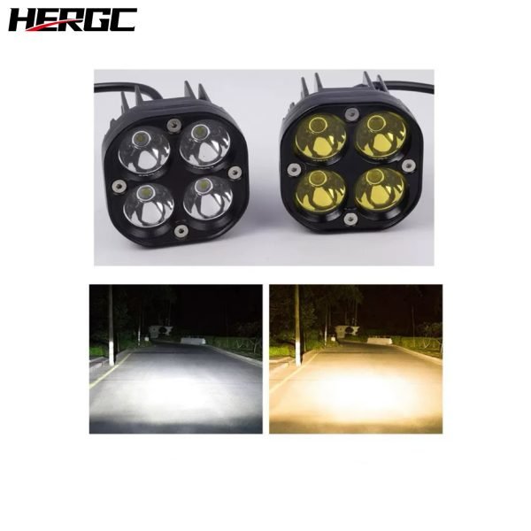 7-9.jpg HERGC 40W Motorcycles Square Led Work Light 3Inch Waterproof Off-road Vehicles White And Yellow Laser Light