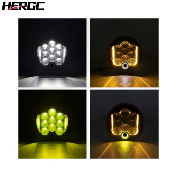 8-4.jpg HERGC 29-45W 5inch 7inch 9inch Led Car Work Light Round White And Yellow Flash Off-road Vehicles 10-50V DC THICK Or Thin
