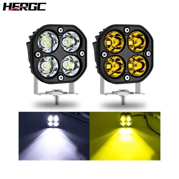8-5.jpg HERGC 40W Motorcycles Square Led Work Light 3Inch Waterproof Off-road Vehicles White And Yellow Laser Light