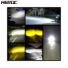 HERGC 12W 3570LED Chips Motorcycle Led Fog Work Light Car Light 3000K-6500K Double White And Yellow Waterproof