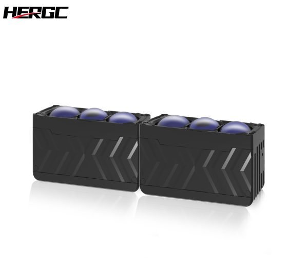 HERGC T8 3 Lens 95W Universal Motorcycle Fog Lights Projector Lens LED Headlight for Car Motorcycle Lighting Systems